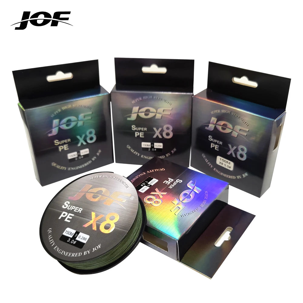 JOF 150M-500M 8 Strand Braided Outdoor Fishing Line Sea Fishing Ice Fishing River Fishing Rock Fishing Fishing Gear 20-100LB  X8