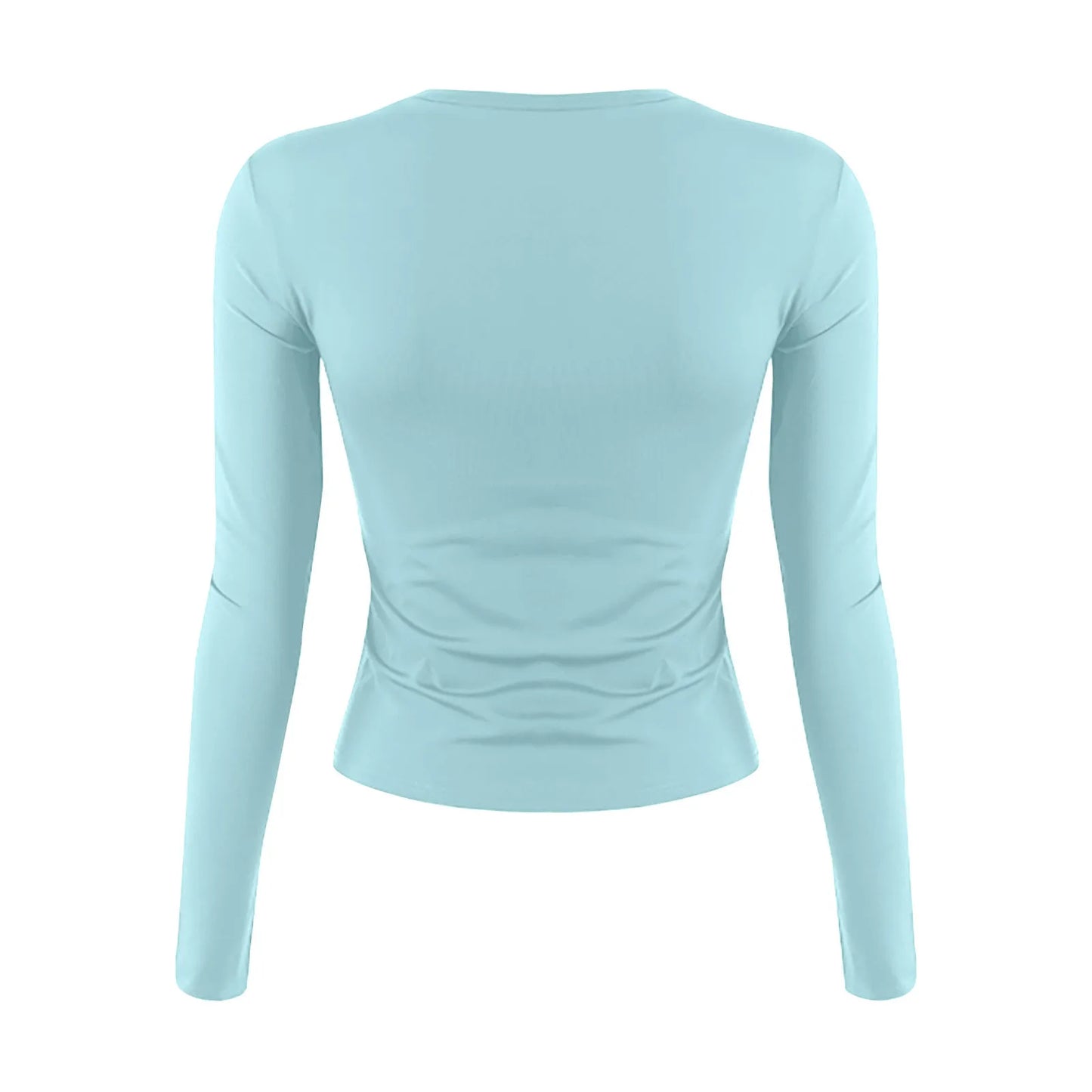 Women’s Cotton O-Neck Long Sleeve Cropped Top