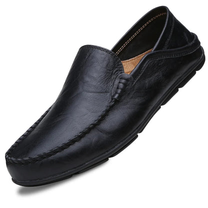 Men's Leather Slip-On Loafers, Business Casual Moccasin Shoes