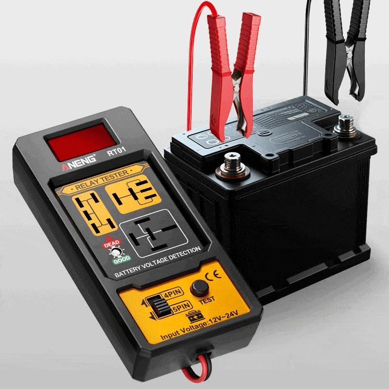 ANENG 11-25V Relay Detector RT01 Digital Universal 4/5 Pins Car Battery Vehicle Detection Digital Display Voltage Battery Tester