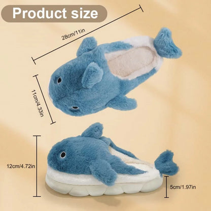 Soft Plush Shark Slippers For Adults Indoor Anti-Skid Winter House Slippers