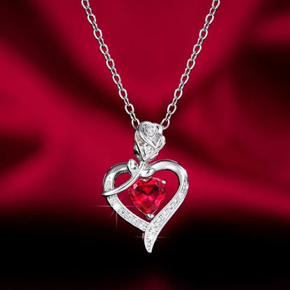 Heart Shaped Pendant Necklace, Hollow Design, Zinc Alloy Jewelry