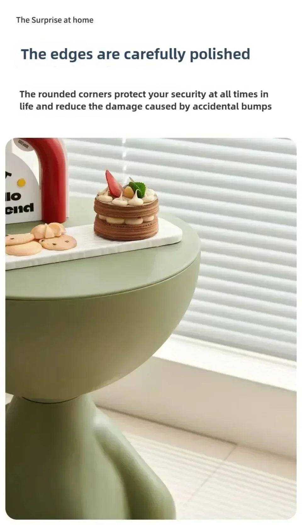 Cream Coffee Table Sofa Bed Side Table Modern Simple Home Accessories Living Room Decor Creative Flat Head Plastic Round Tables