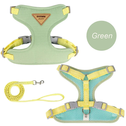 Breathable Padded Polyester Harness And Leash Set For Small Dogs And Cats