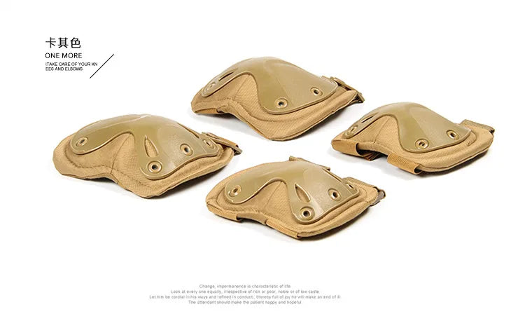 Outdoor Tactical Protective Gear 4pcs Knee Pads Elbow Pads For Cycling Mountaineering Hiking Outdoor Sports Protection