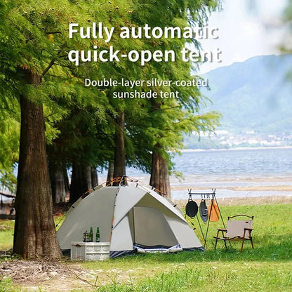 Automatic Opening Camping Tent 3-4 Person, Portable Rainproof