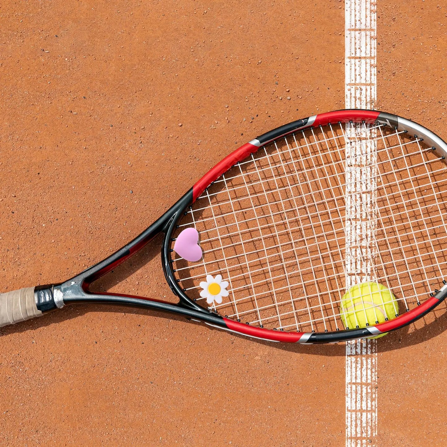 Tennis Racket Vibration Dampener Heart Tennis Shock Absorber for Racket Flower  Tennis Racquet String Silicone Dampener Tool