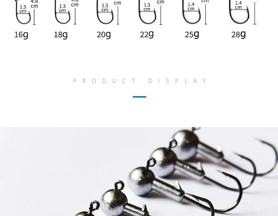 JYJ 1g 2g 3g 4g 5g 7g 8g 10g 14g 20g 28g jig head hook for fishing tackle ,rig soft worm hook crank lure bait hook