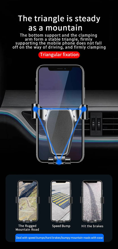 Universal Car Phone Holder Gravity Auto Clamp Air Vent Mount