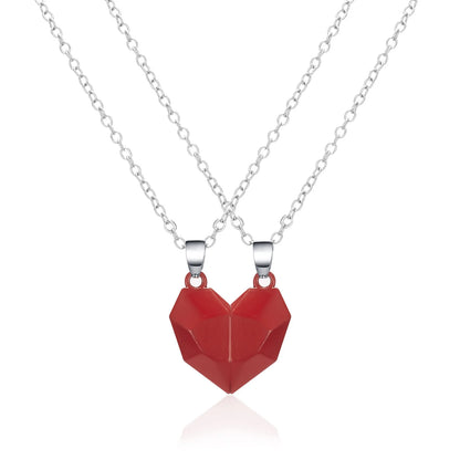 Heart ECG Pendant Necklace Stainless Steel And Zinc Alloy