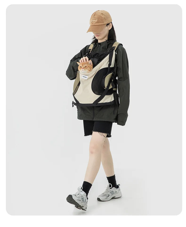 Pet Chest Backpack Front Carrying Tote Backpack Dogs and Cats Breathable Portable Outdoor Bag Shoulder Cat Bag