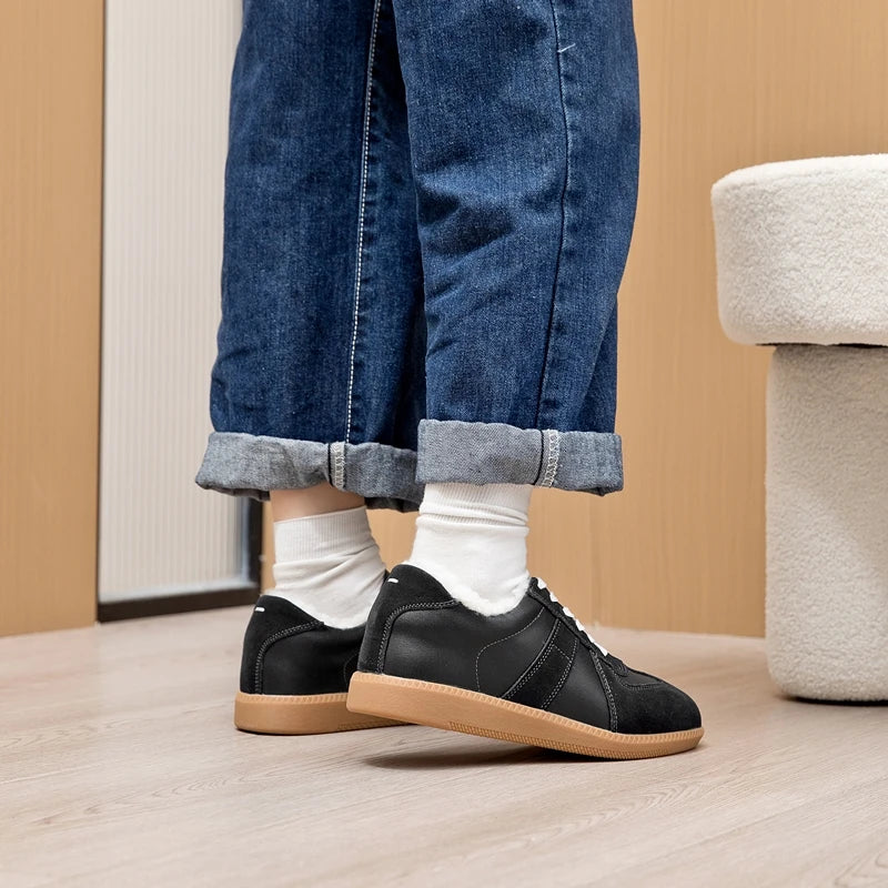 AIYUQI Women's Sneakers 2025 New Genuine Leather Ladies Moral Training Shoes Casual Spring Flat Shoes Women