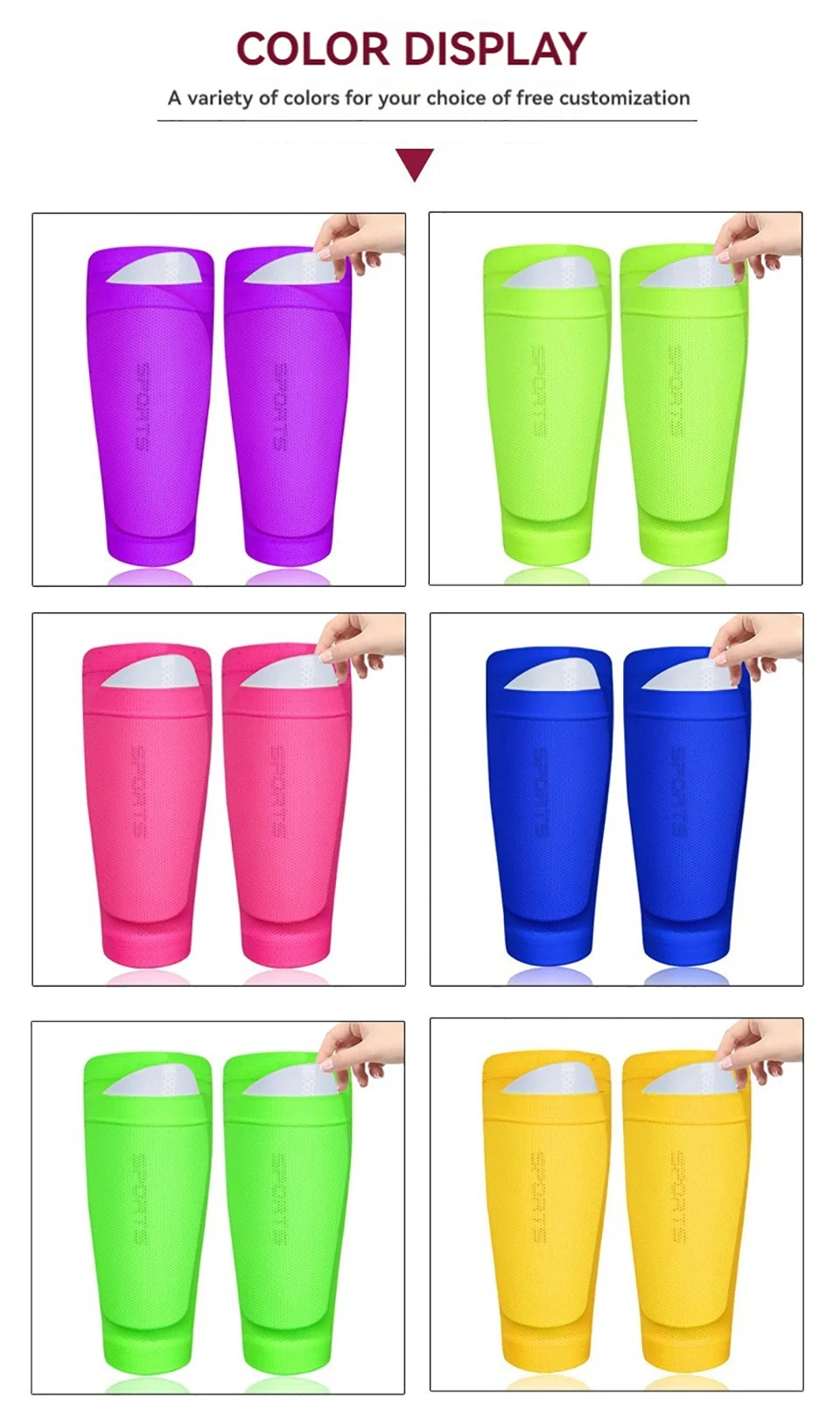 Loogdeel Sport Soccer Football Shin Guard Socks Pads EVA Cushion Protection Reduce Shocks and Injuries for Kid Youth Boys Girls