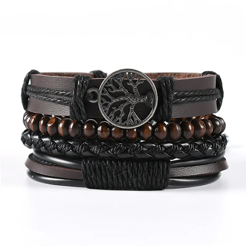 4-Piece Braided Wristband Set