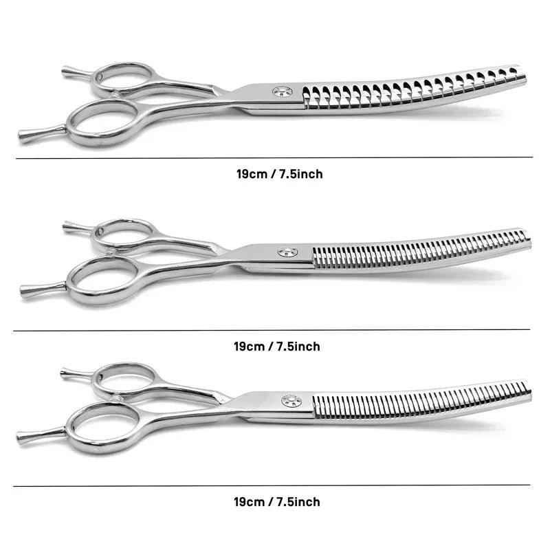 Professional Pet Grooming Scissors – 7 Inch Curved Thinning Scissors for Dogs & Cats