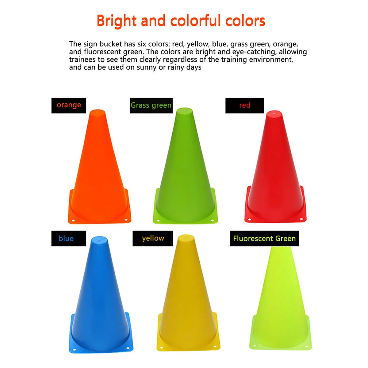 5 sets of 23cm soccer obstacle marker buckets, 9-inch plastic buckets, marker soccer training cone buckets