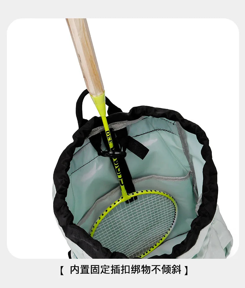 Portable Tennis Racket Bag Outdoor Sports Lightweight Drawstring Backpack for Men and Women, Hiking Bag.