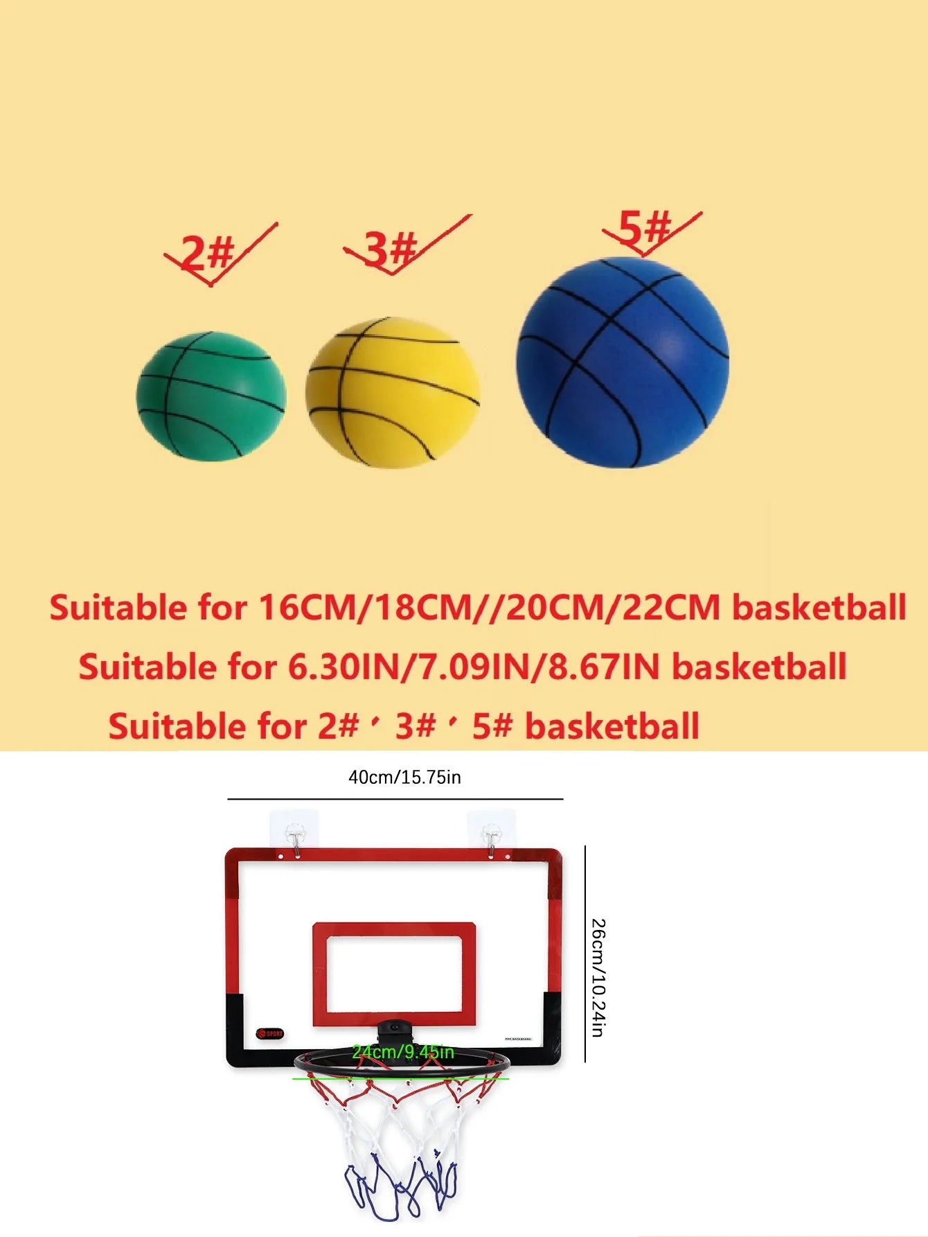Mini Basketball Hoop for Kids Adults Indoor Small Basketball Hoop for Door Wall Mounted and Room Shooting Ball Sport Game Set