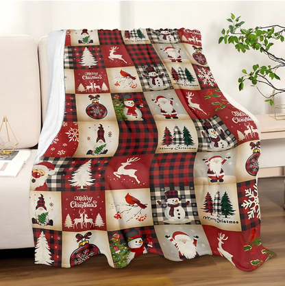 Plaid Christmas Flannel Blanket 100 Percent Polyester Throw