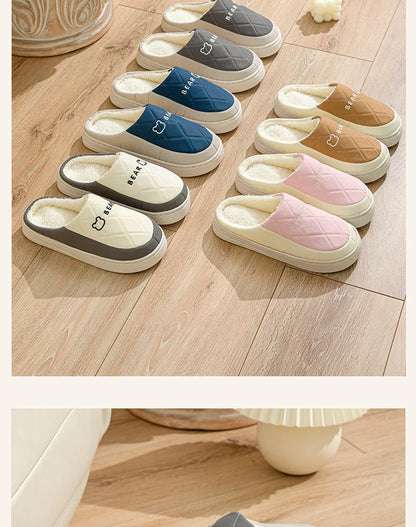 Winter Waterproof Slippers For Men With Plush Insole And Non Slip