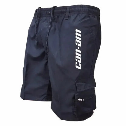 Outdoor Shorts With Elastic Waist And Multiple Pockets Quick-Drying Fabric