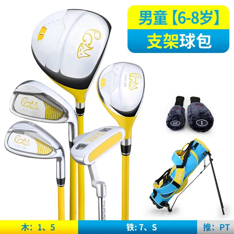 PGM 3-12 Years Old Kids Golf Club Set Children's Boy Girl Beginner's Golf Training Wood Iron Swing Putter Bag Gift JRTG007