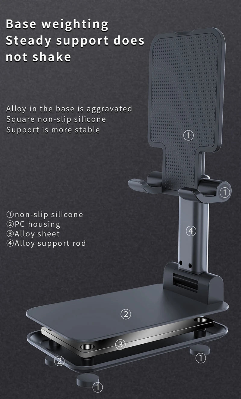 New Desk Mobile Phone Holder Stand For iPhone iPad Xiaomi Adjustable Desktop Tablet Holder Universal Table Cell Phone Stand