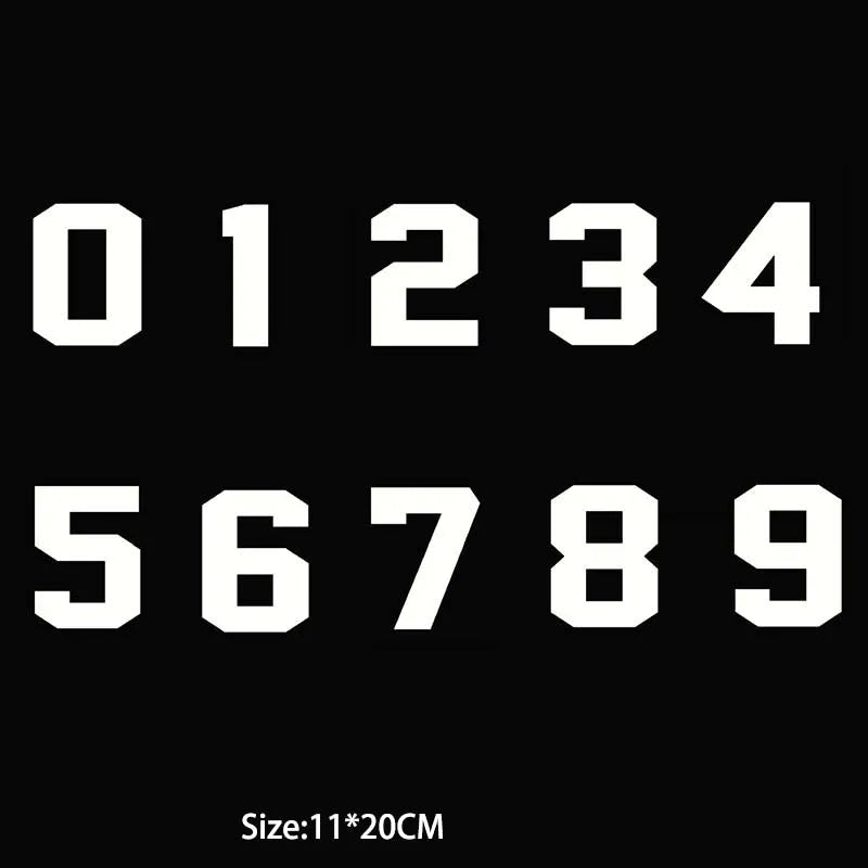 20*11CM/ Big Number Letter Patches Clothes Sticker,0~9 White,Black Digital Number Jersey Badges Heat Transfer Iron on Patches