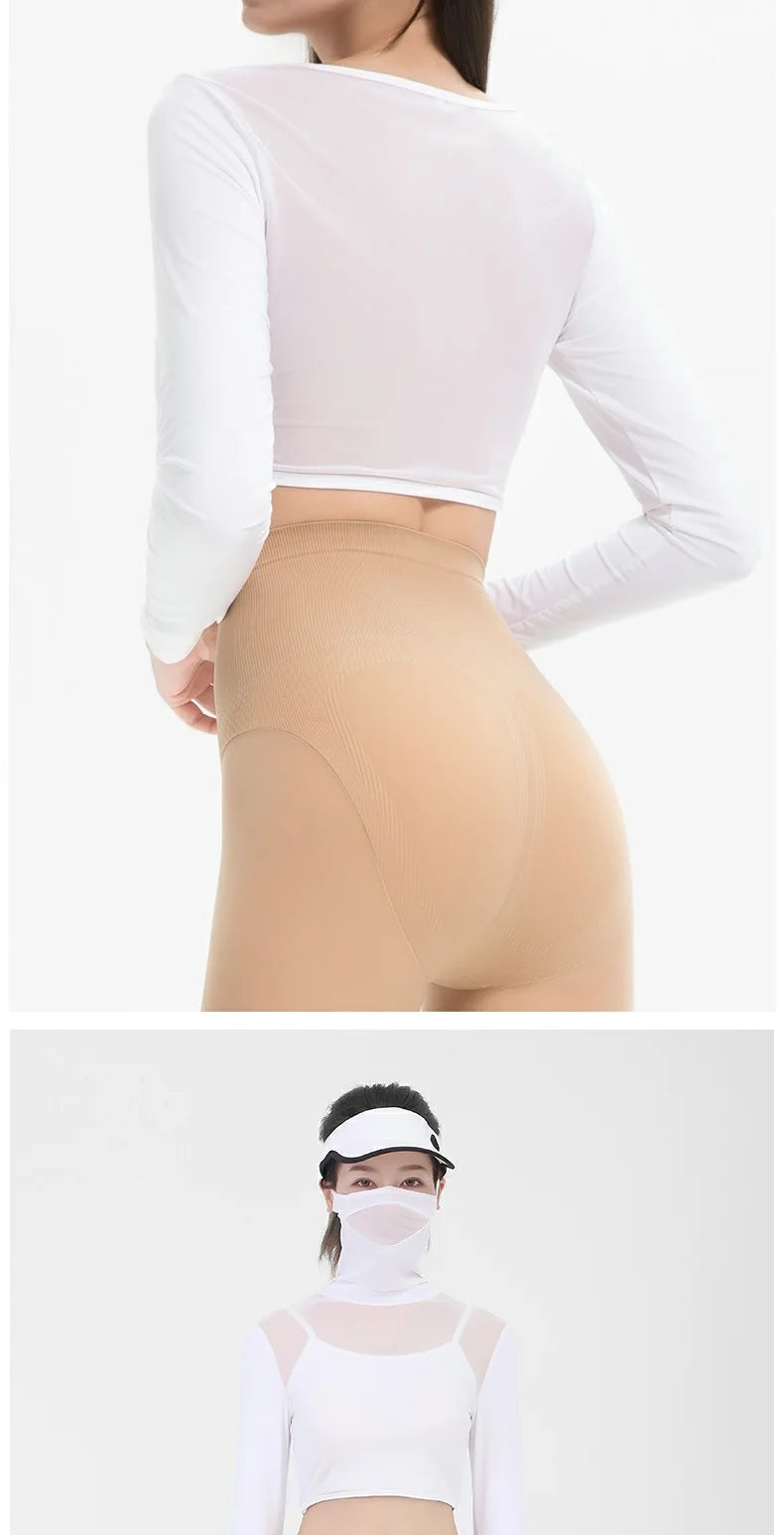 PGM Golf Women's Underwear Ice Silk Cooling Long Sleeve Bottom Shirts Sunscreen Breathable Golf Crop Tops Skin Friendly