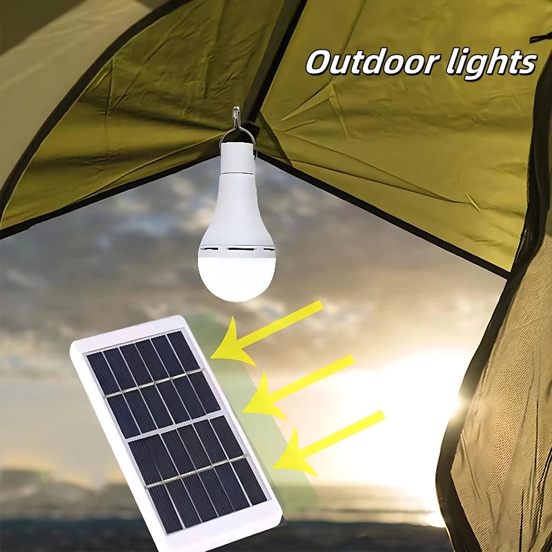 Solar-Powered Emergency LED Camping Light 7/9/12W With 1W Panel