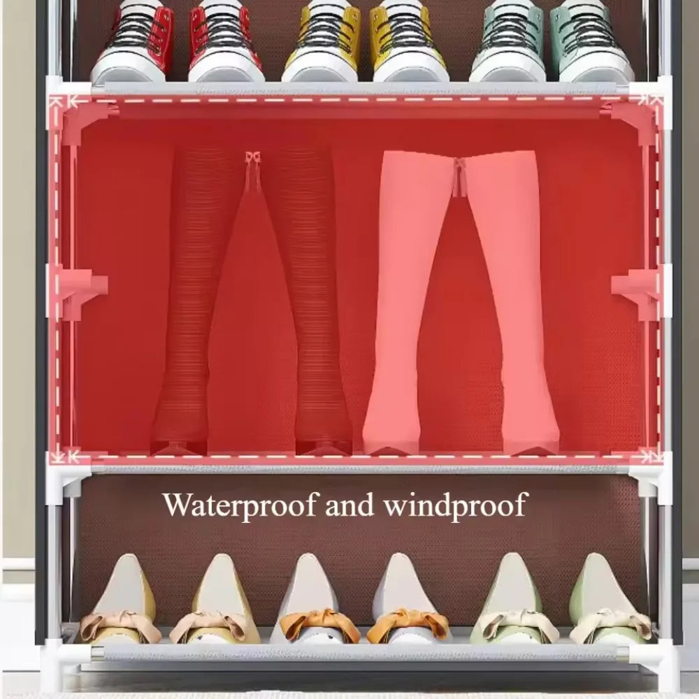 Dustproof Shoe Cabinet Economical Shoe Cabinet/simple Shoe Cabinet Entrance/space Saving Shoe Rack/storage Rack with Curtains