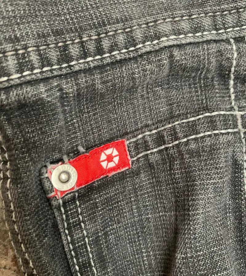 Men's Black High-Waist Baggy Wide-Leg Jeans, Y2K Streetwear