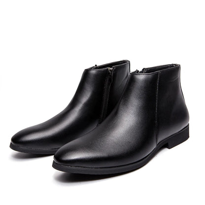 Riding Ankle Boots for Men Zip Closure PU Lining PU Insole