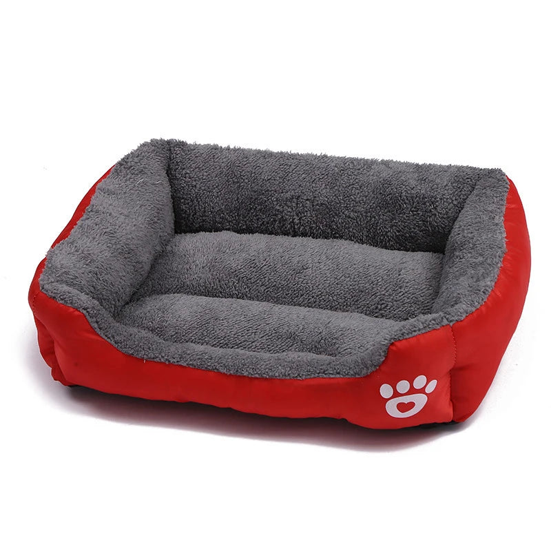 Large Square Dog Bed – Plush Cat Nest and Dog Sofa, All-Season Waterproof Mattress