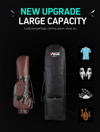 Golf Aviation Bag Nylon With Silent Wheel Large Capacity Foldable Travel Bag