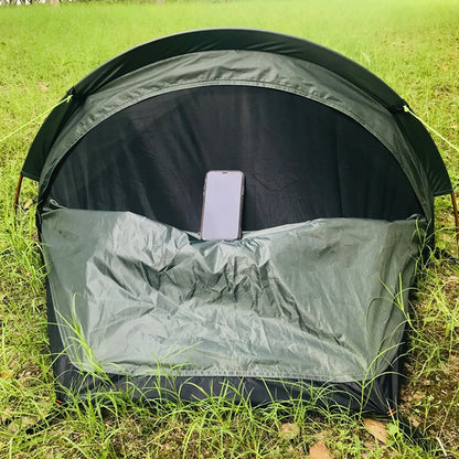 Single Person Canvas Tent 220x90x50 cm Waterproof Lightweight Backpacking Tent