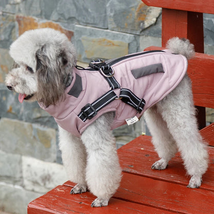 Dog Windbreaker Vest Polyester For Small And Medium Dogs With Leash Attachment
