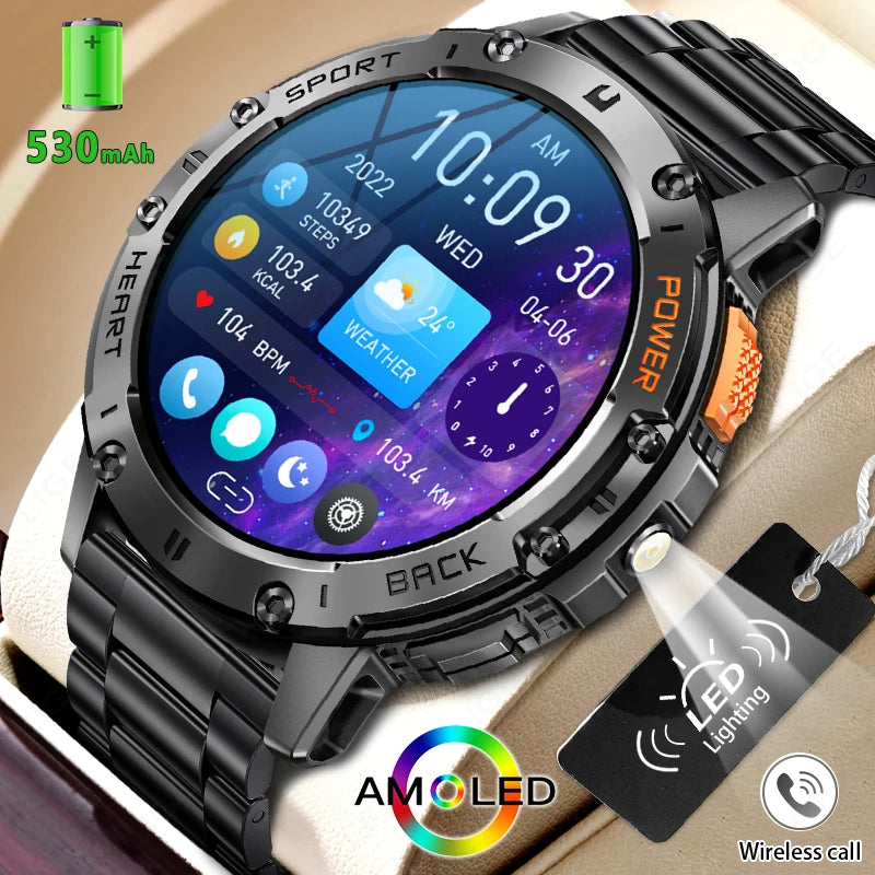 Men Smart Watch with AMOLED Display & Fitness Tracking