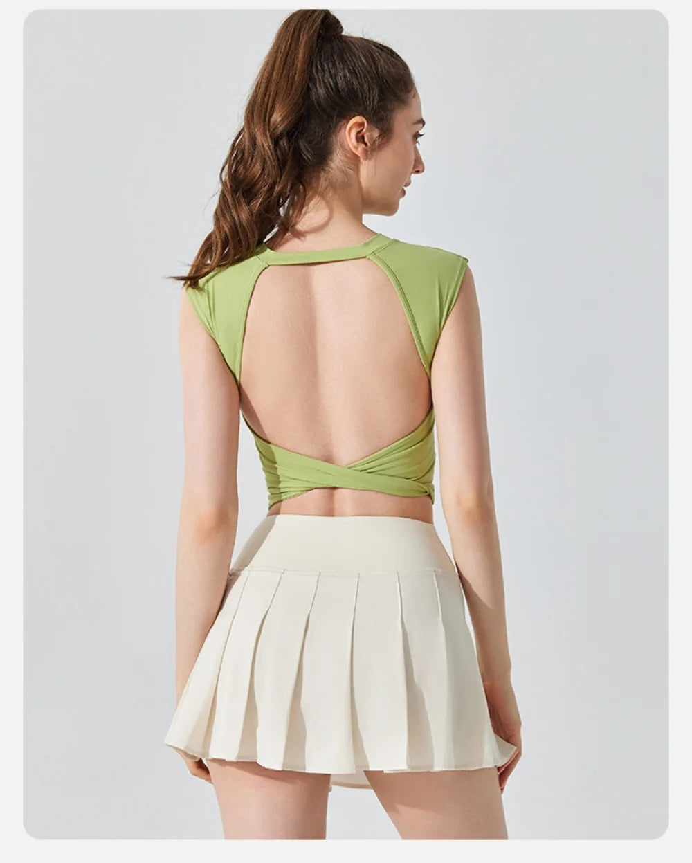 High Waist Slim Fit Pleated Skirt Running Sports Fitness Skirt Tennis Badminton Golf Short Skirt for Women