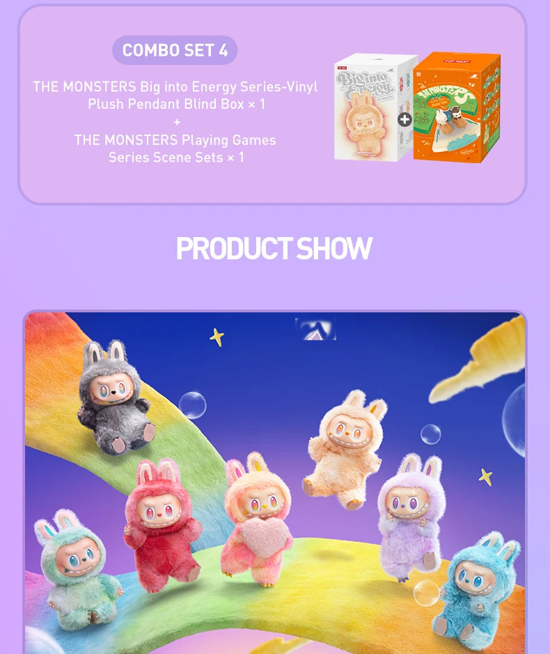 POP MART Labubu THE MONSTERS Big into Energy Series-Vinyl Plush Pendant Mystery Box Guess Bag Toys Doll Cute Anime Figure