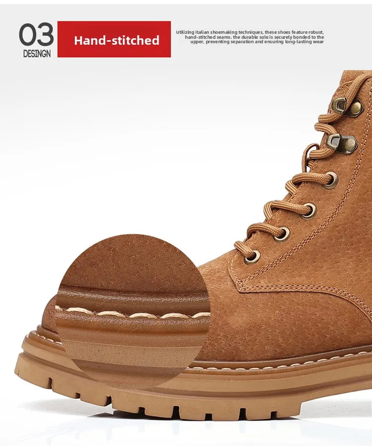 High Quality Men Shoes Genuine Leather Men Boots Outdoor Casual Shoes for Men Platform Boots Plush Ankle Boots Botas Para Hombre