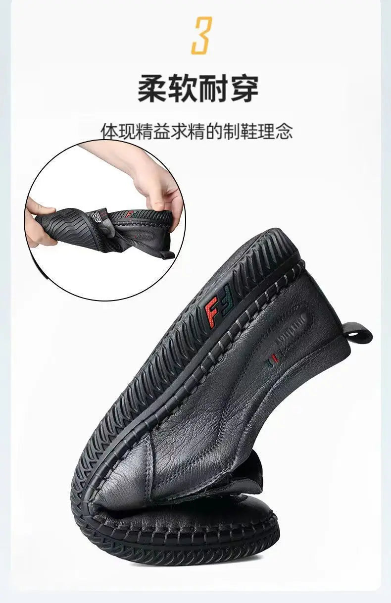 Men PU Leather Loafers Slip-On Non-Slip Breathable Casual Shoes