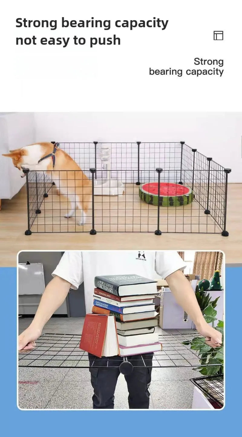 DIY Pet Fence Panels Simple Wire Mesh Panels for Rabbit Cat and Dog Cages Stackable Assembleable Fences Multi Functional Cages