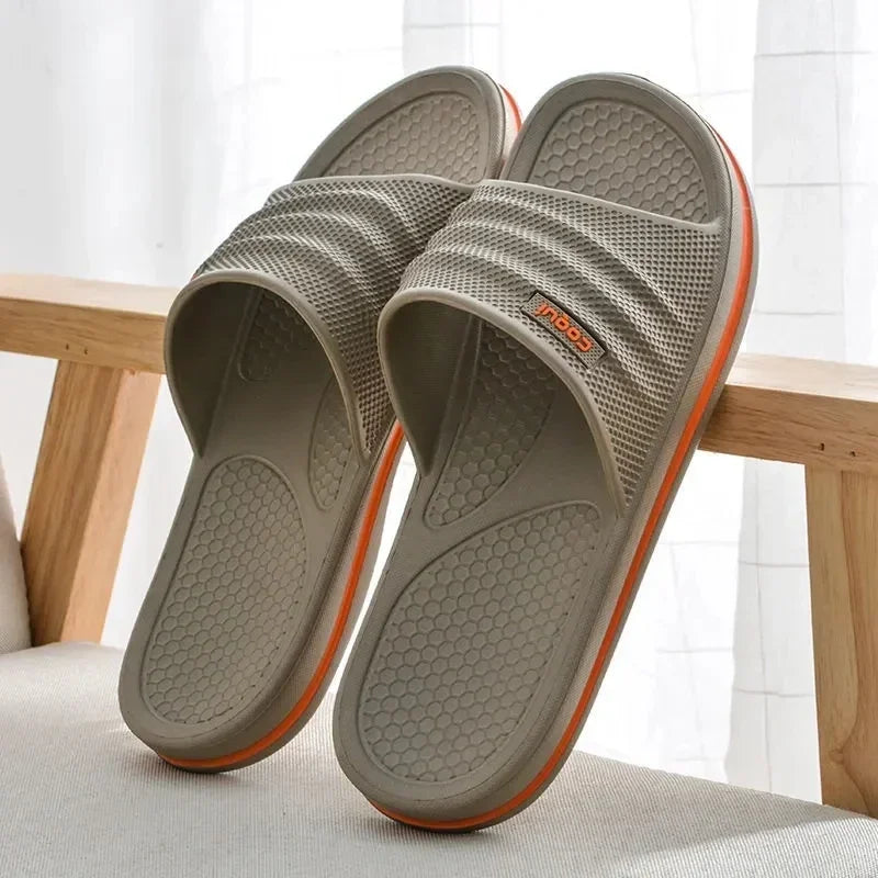 Men Bathroom Slippers EVA Non Slip Slip On Flat Heel