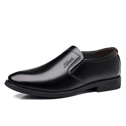 Men's Leather Slip On Formal Shoes Black For Office Use