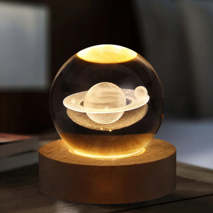 3D Crystal Galaxy Ball USB Night Lamp With Galaxy Projection