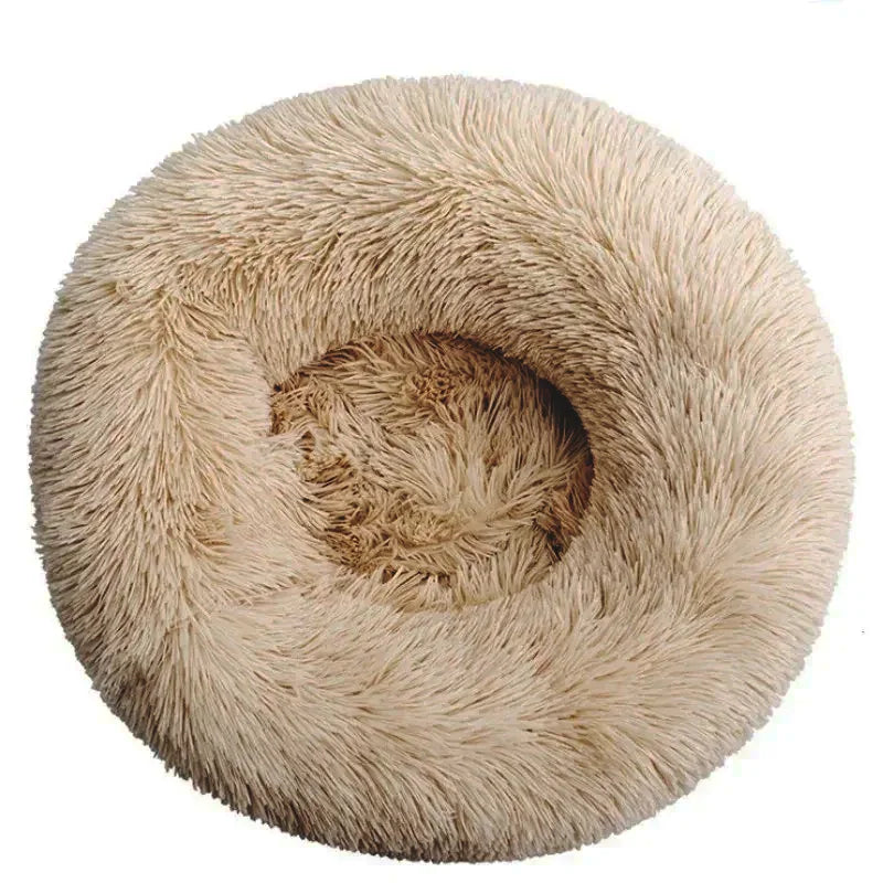 Round Plush Pet Bed – Super Soft Winter Sleeping Bed for Dogs and Cats (40–90cm)