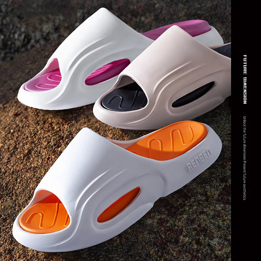Shock Absorption Summer Slippers for Men & Women EVA Soft Bottom Thick Sole Indoor/Outdoor Slides Beach Casual Shoes Comfortable