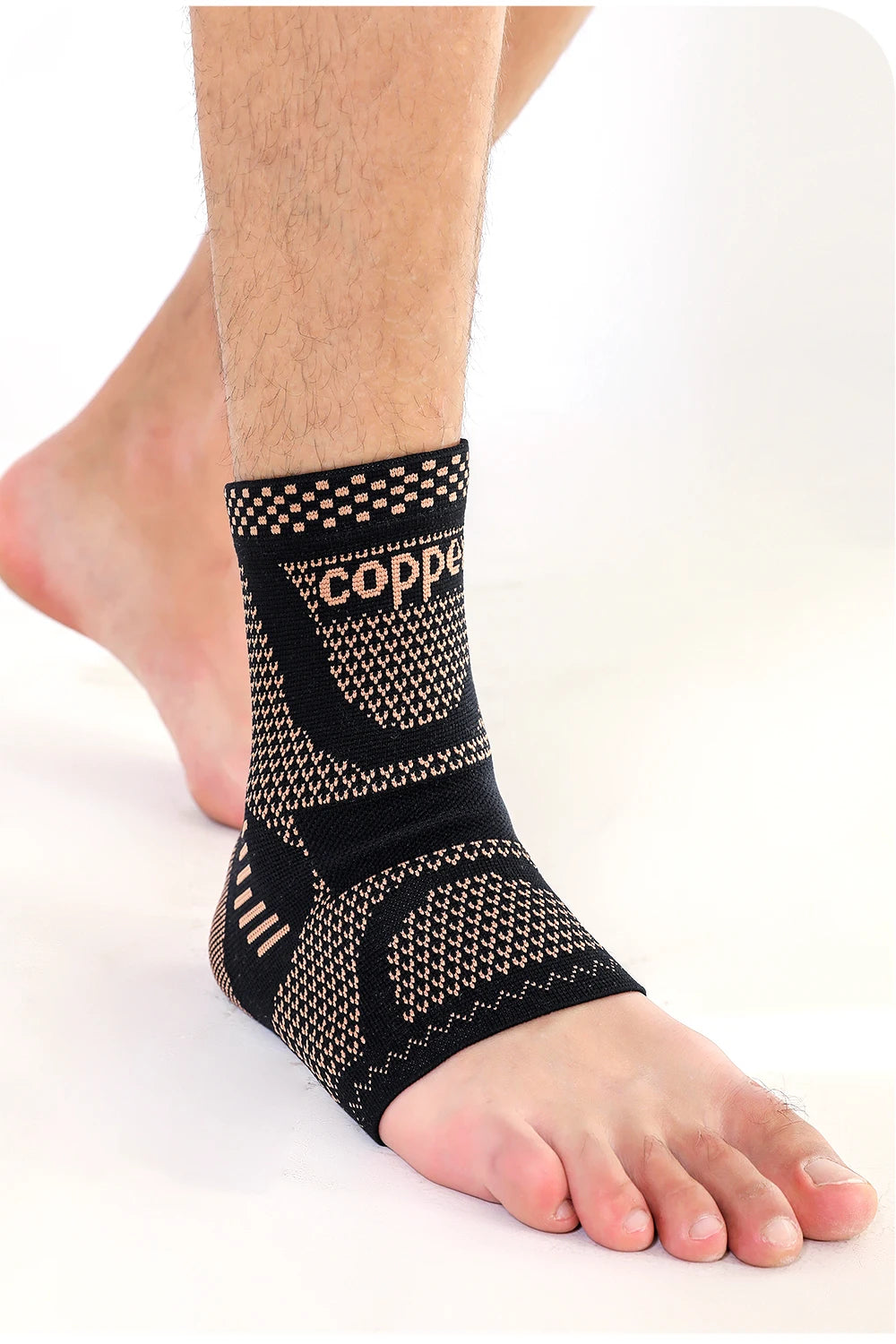 1 PC Men's Women's Outdoor Sports Knitting Elastic Copper Ankle Protection, Ankle Sprain Protection, Ankle Wrist Daily Exercise