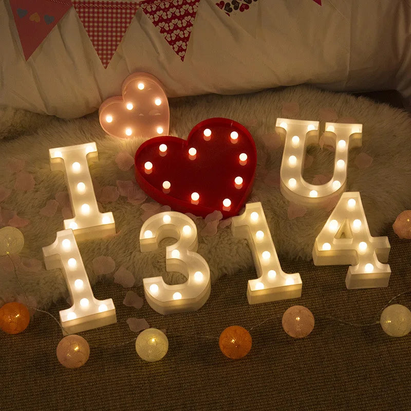 LED Letter and Number Light Set PVC Warm White Decor